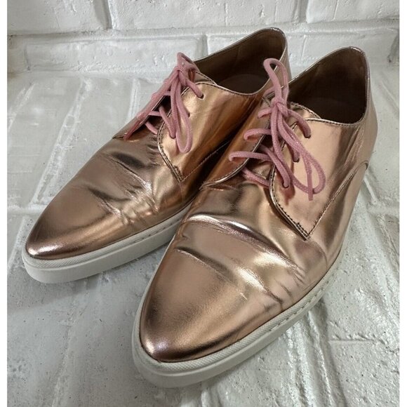 Swear Shoes Womens EU 39 US 8.5 Rose Gold‎ Pointed Toe Metallic Loafer Donna2 - Picture 1 of 16